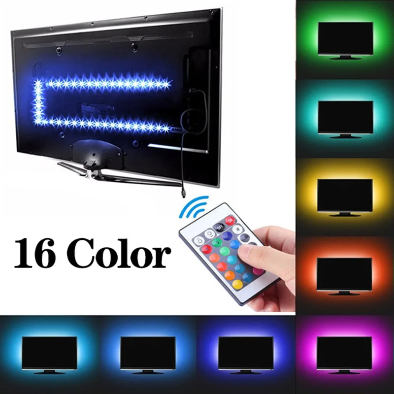 

LED Strip lamp 20 Colors 5V 5050 RGB Flexible USB LED light Tape Ribbon 1M - 5M Desktop Screen led backlight tv