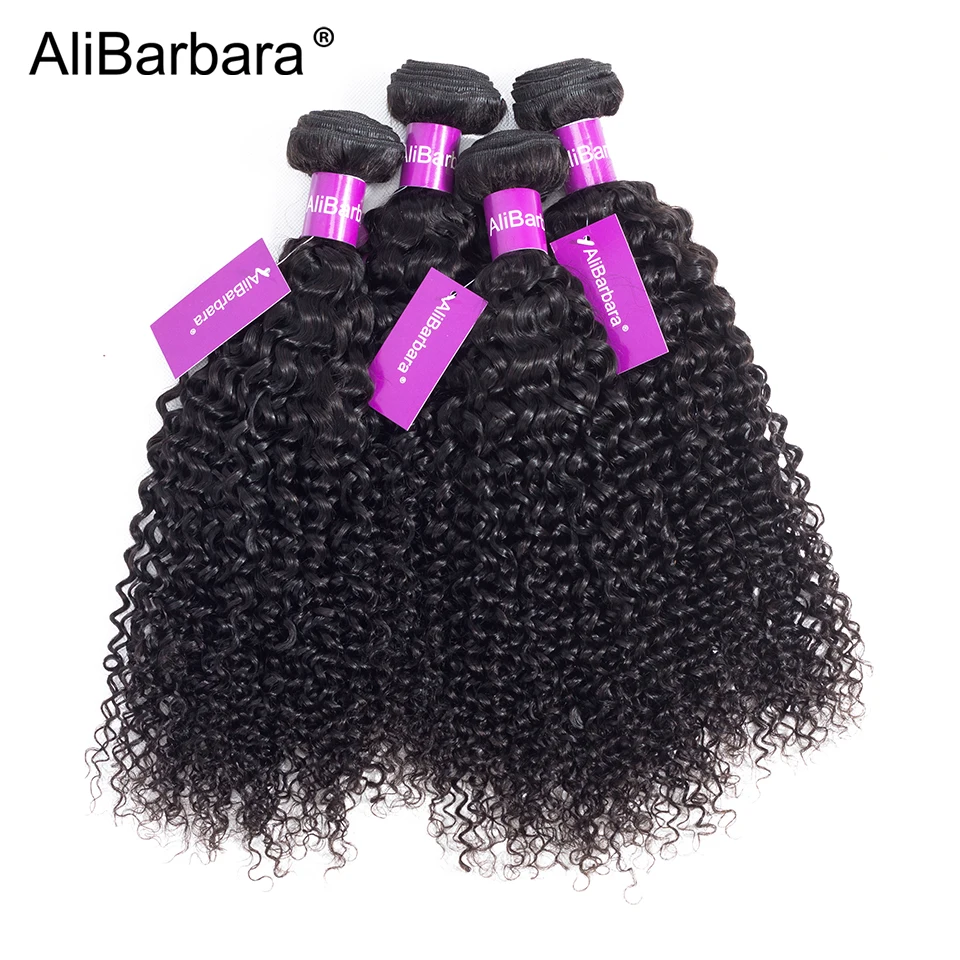 Alibara волосы бразильские кудрявые вьющиеся 4 пучка Remy человеческие для
