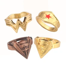 Super Hero Wonder Woman W logo Ring For Men High Quality Movie Jewelry Ring For Women Fans Souvenir Gifts Super Hero Wonder Woman W logo Ring For Men High Quality Movie Jewelry Ring For Women Fans Souvenir Gifts