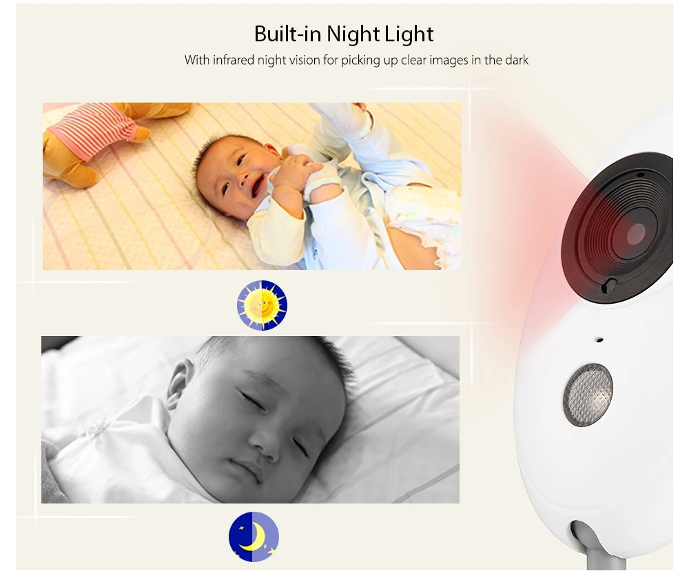 XF808 ЖК дисплей экран дисплея аудио Беспроводная радионяня Цифровой Видео дети Термометры Детские спальные мониторы ночное видение