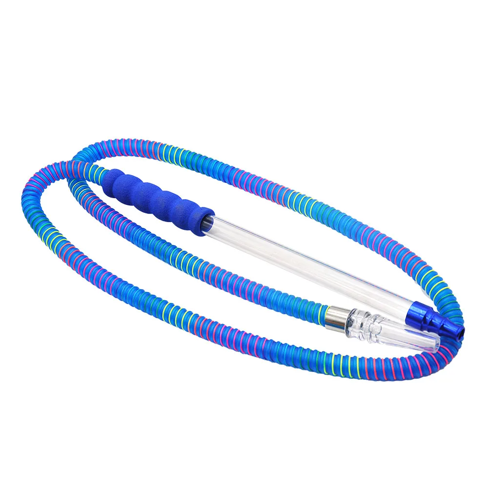 COURNOT Sponge Acrylic Handle Hookah Hose Tube Plastic Shisha Hose 1.74M Colorful Sheesha Chicha Narguile Hose Pipe Accessories - Цвет: Blue