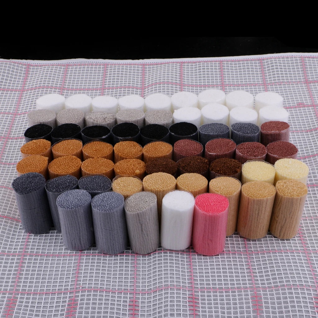 2 Set DIY Animal Latch Hook Kit Embroidery Needlework Supplies for Tapestry Carpet Rug Pillow Mat Cushion 75x57cm