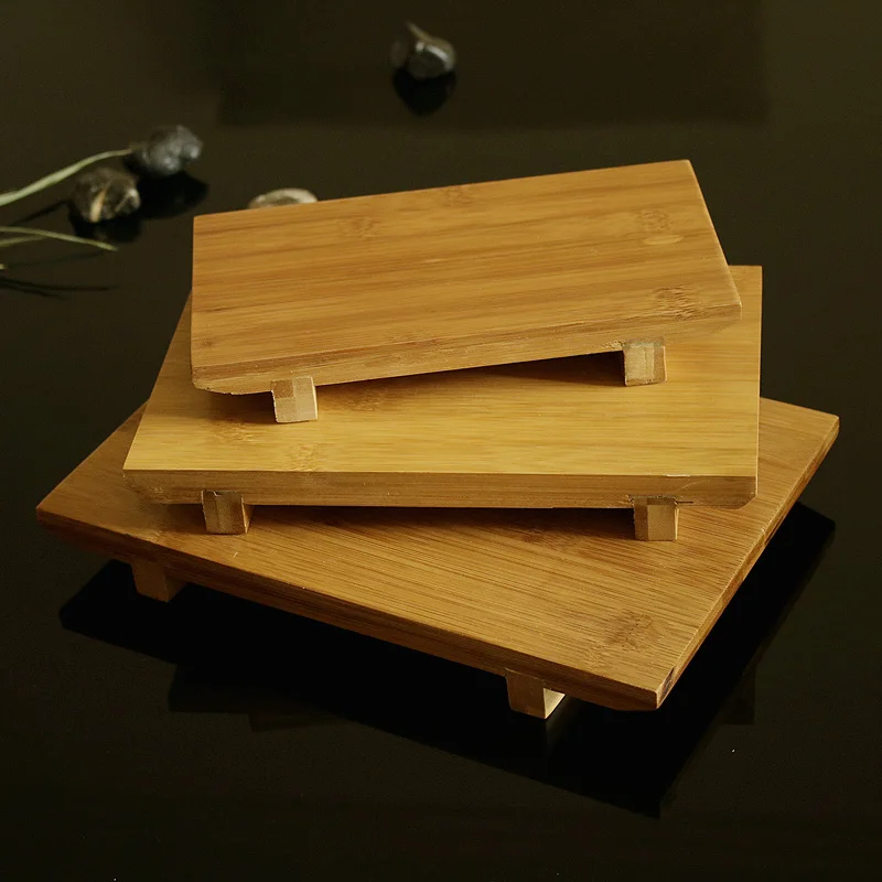 Japan Style Carbonized bamboo sushi plate rectangular cuisine sashimi container Friendly Tableware