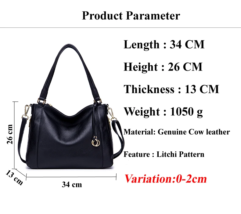 Lomelobo Women Genuine Leather Shoulder Bags Luxury Lady Fashion Litchi Pattern Casual Tote Female Handbags Girls Messenger Bags 2019 HBL5559 Details (03)