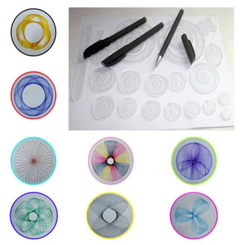 

2018 New Spirograph Deluxe Set Design Tin Set Draw Spiral Designs Interlocking Gears & Wheels Draw Educational Toys
