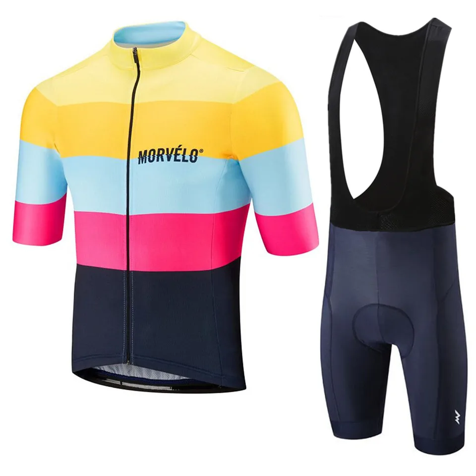 الدراجات جيرسي 2019 MORVELO مايوه روبا Ciclismo هومبر فريق الدراجة الملابس سريعة الجافة قصيرة الأكمام مجموعة MTB دراجة الملابس 9D GE