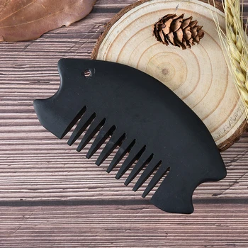 

1Pc Black Natural Body Massage Comb Bian Stone Massager Stone Body Guasha Board Healthcare