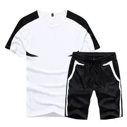 Модные мужские спортивные повседневные шорты с коротким рукавом больших размеров с принтом, 2019 новые высококачественные спортивные