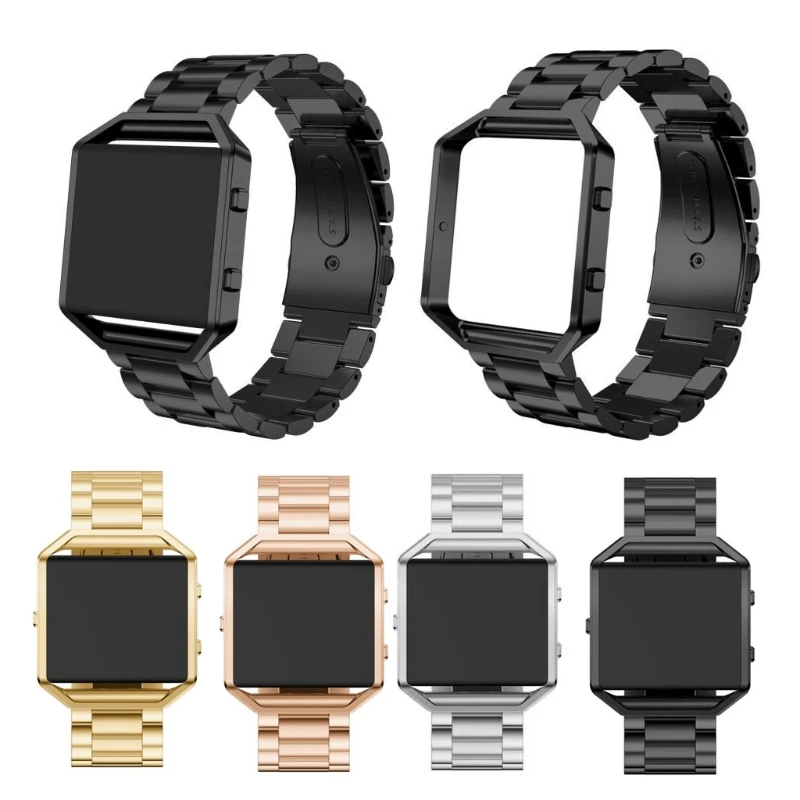 

Metal Frame Watch Band Adjustable Bracelet Strap For Fitbit Blaze Smart Watch