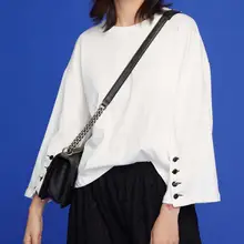 Белый модель труба рукав футболка женская футболка 24053-3