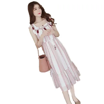 

2019 Summer Maternity Ruffles Striped Nursing Beach Dresses Pregnant Women Tassel Chiffon Bohemian Dress Pregnancy Clothing Q947