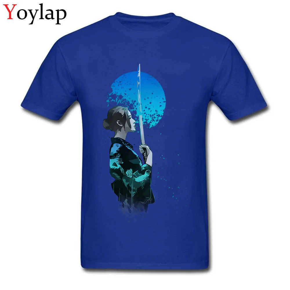 Cheap Printed On T-shirts Summer Pure Cotton O-Neck Tops Tees Short Sleeve Printed On Blue Moon Samurai Tee-Shirts Top Quality blue