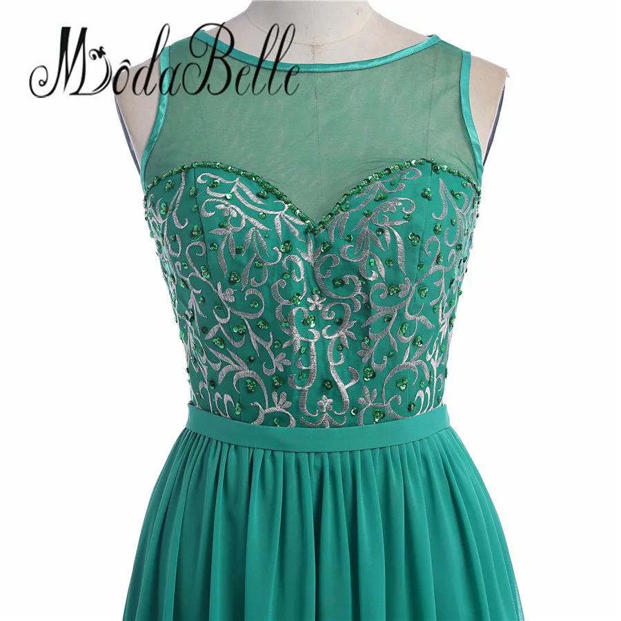 Modabelle шифон вышитые бисером платье для выпускного вечера изумрудно-зеленый в западном стиле вечернее платье Длинные вечерние платья Праздничное платье
