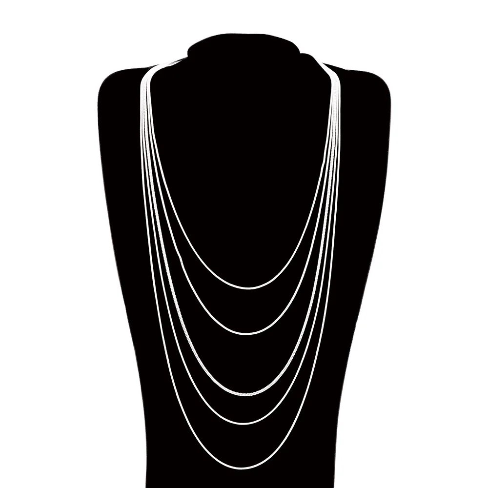 Women Smooth Snake Chain Necklace With Lobster Clasp For Pendants
