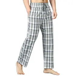 Летние 100% хлопок сна низ для мужчин простой пижамы брюки повседневное плед sheer дома брюки для девочек плюс размеры XXL 100 кг