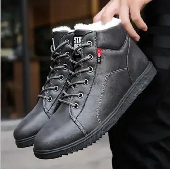 

super warm Ankle boots men winter boots men Rubber work shoes warm fur snow boots men wear-resistant male botas hombre sneakers