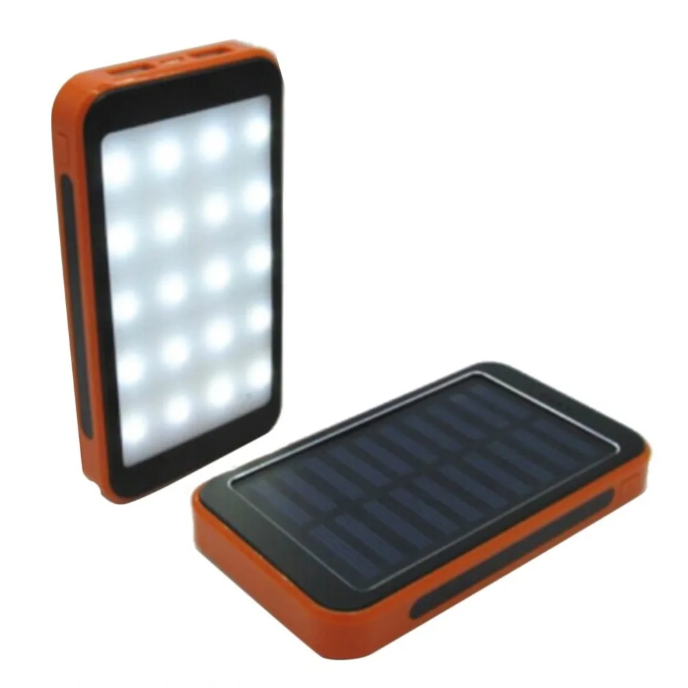 20000mAh Solar Power Bank Charger Portable External Battery With 20 LED