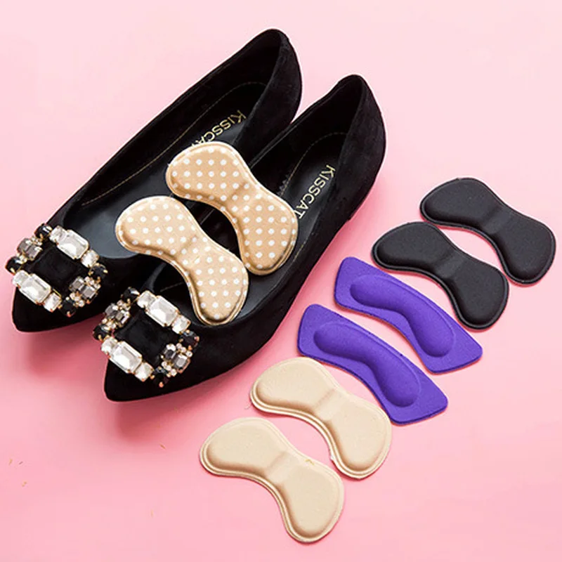 

2pcs Sticky Fabric Shoes Back Heel Inserts Insoles Pads Cushion Liner Grips High Quality Braces & Supports