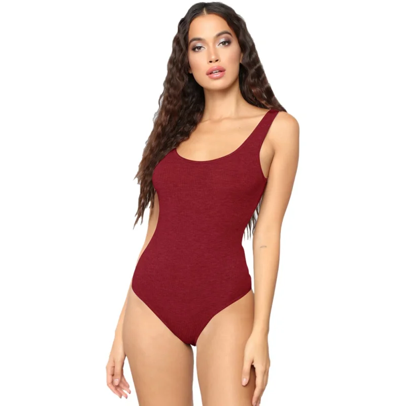 

Women Summer Bodysuit Sexy Sleeveless Bodysuit Fashion Square Collar Romper Top