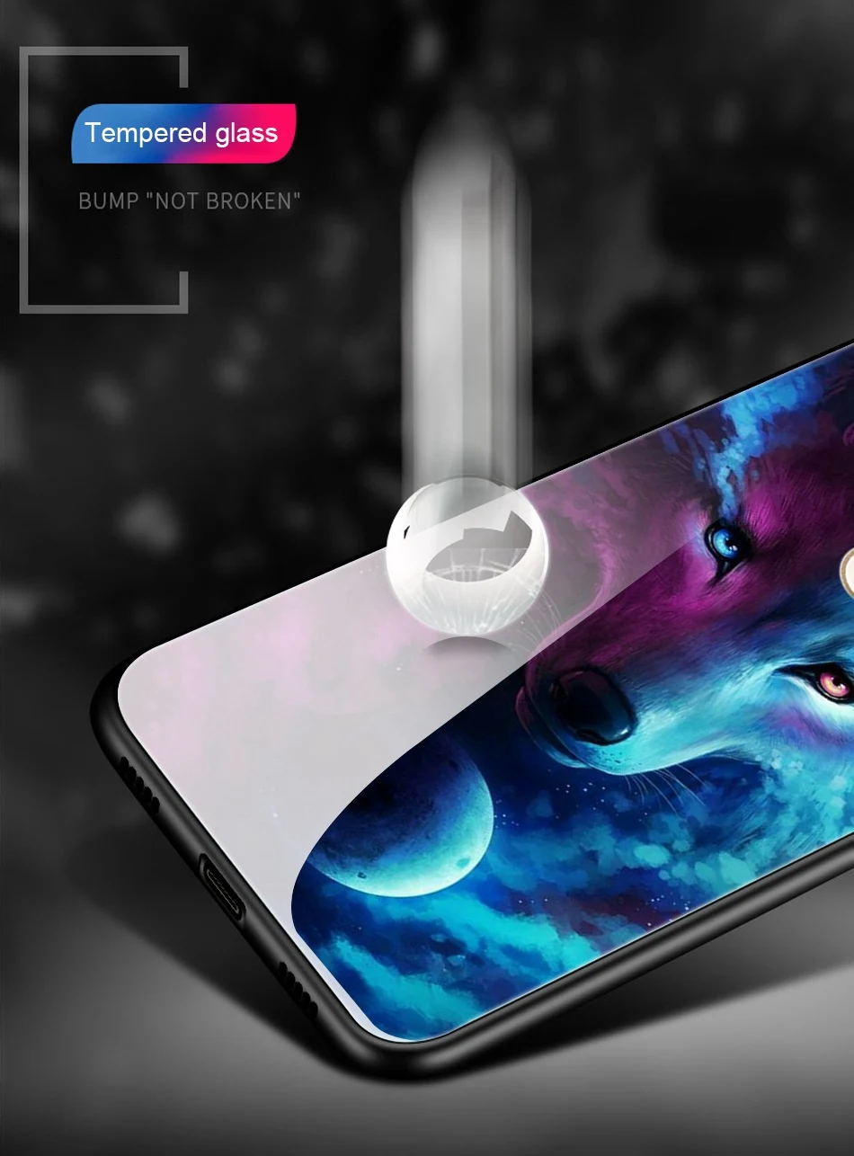 REAOOM Tempered glass phone case for RedMi 5 Plus luxury animal pattern case for Xiaomi RedMi Note 5 pro 4X Mi A1 Mi8 back cover (3)