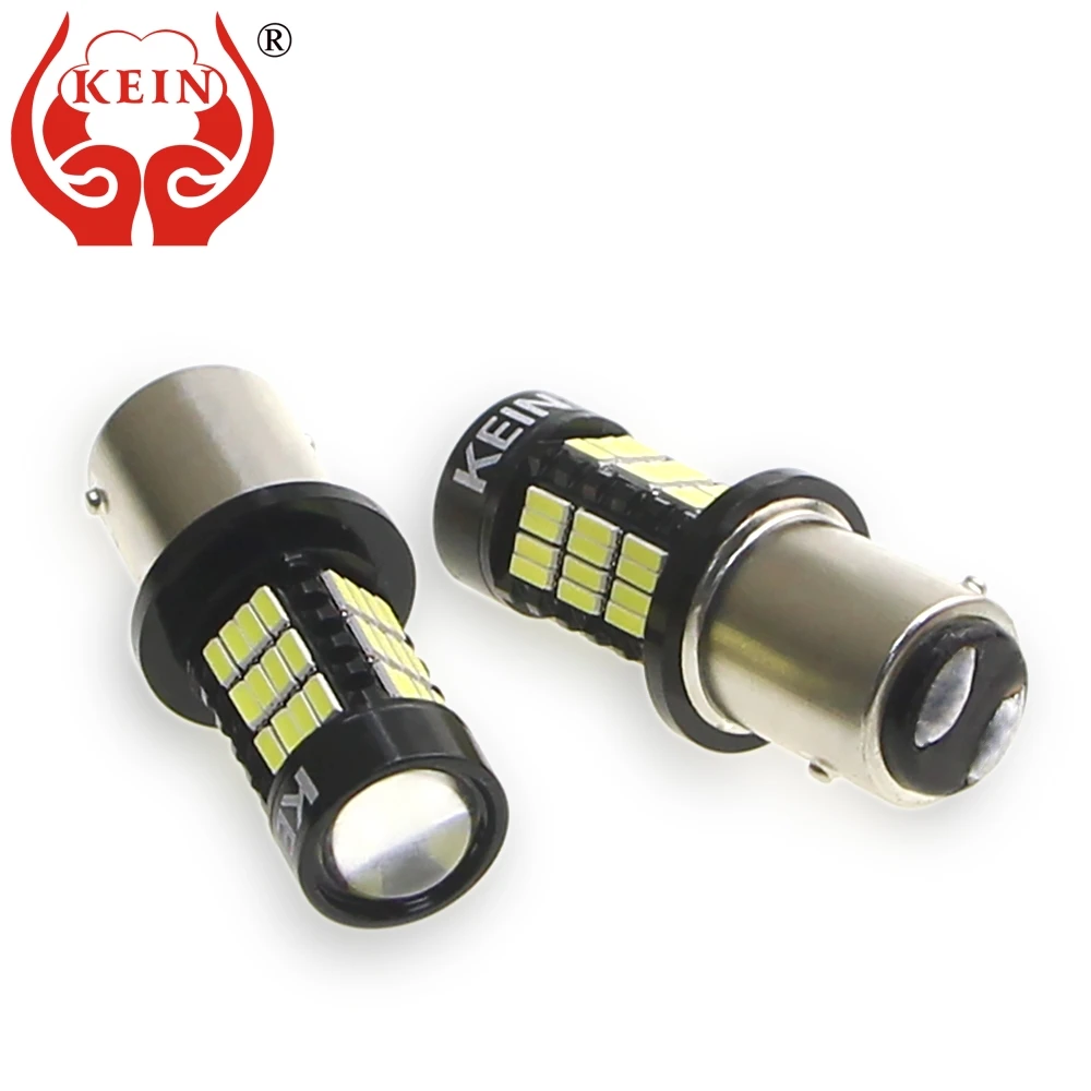 

KEIN 2PCS p21w led 1156 ba15s led 1157 bay15d p21/5w 4014 54smd DRL car auto reverse brake light lamp rear tail vehicle bulb 12V