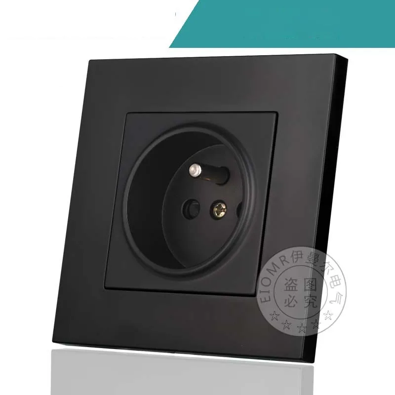 

French socket type 86 16A French standard socket panel black wall power European socket