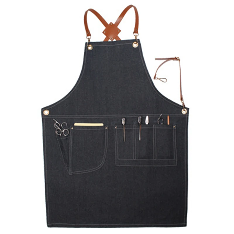 Aprons джинсы унисекс для взрослых простые из джинсовой кожи женские фартуки мужчин