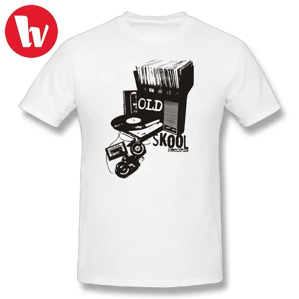 

DJ Turntable T-Shirt Men Print Oldskool Records Classic T Shirt Men's Short Sleeve T-Shirts Printed Oversized 5XL 6XL Tee Shirt