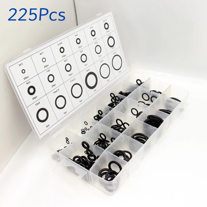 Buy 225 Pcs Kit Air Conditioning HNBR O Rings Seal