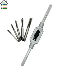 6pc Handle Tap Wrench M1-M12(1/16-1/2 inch) w/ M3-M8 Hand Screw Thread Metric Plug Tap Tool Set