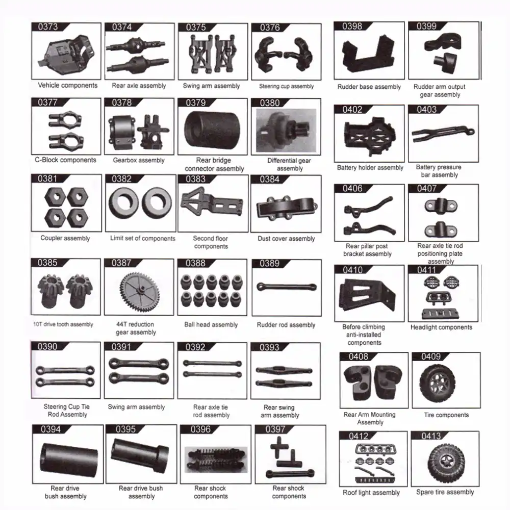Wltoys 144001 RC Car Spare Parts 1271 1309 Axis/Shell/Shaft/Motor/Gear