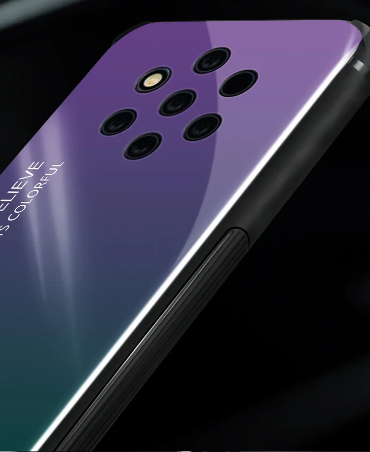 Чехол для Nokia 9 puобзор Роскошная закаленная стеклянная силиконовая рамка модная