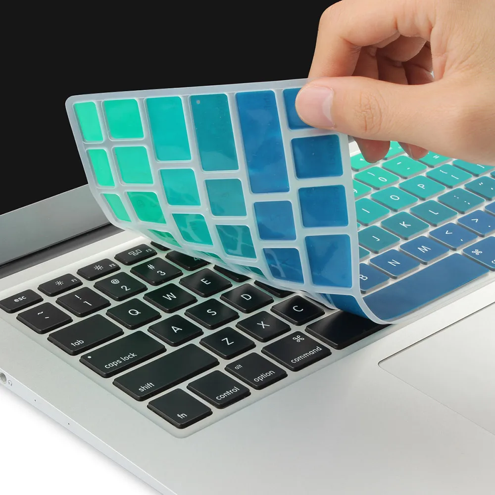 EU//UK Layout Gradient Colors Spain Russia Keyboard Cover Silicone Sticker Skin for MacBook Pro 13 15 Retina Mac Air 13 A1466,Ru Pink