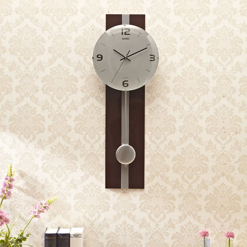 Стеклянные скандинавские ретро настенные часы современный дизайн персональные деревянные кухонные винтажные часы маятниковые часы Zegar винтажный домашний декор 61 - Цвет: Increase
