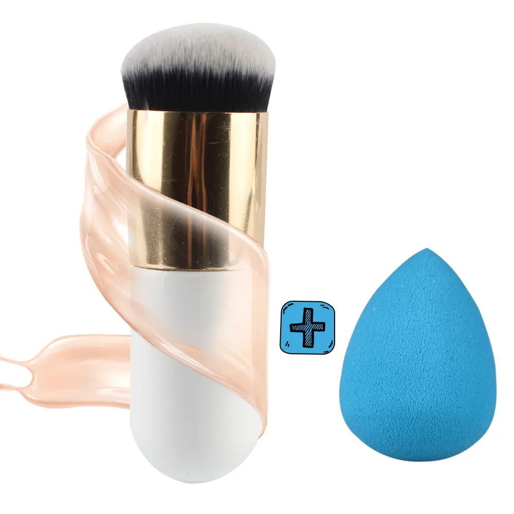 

MAANGE Chubby Pier Foundation Brush Flat Cream Makeup Brushes Pro Random Cosmetic Puff Make-up Brush Portable BB Flat Cream