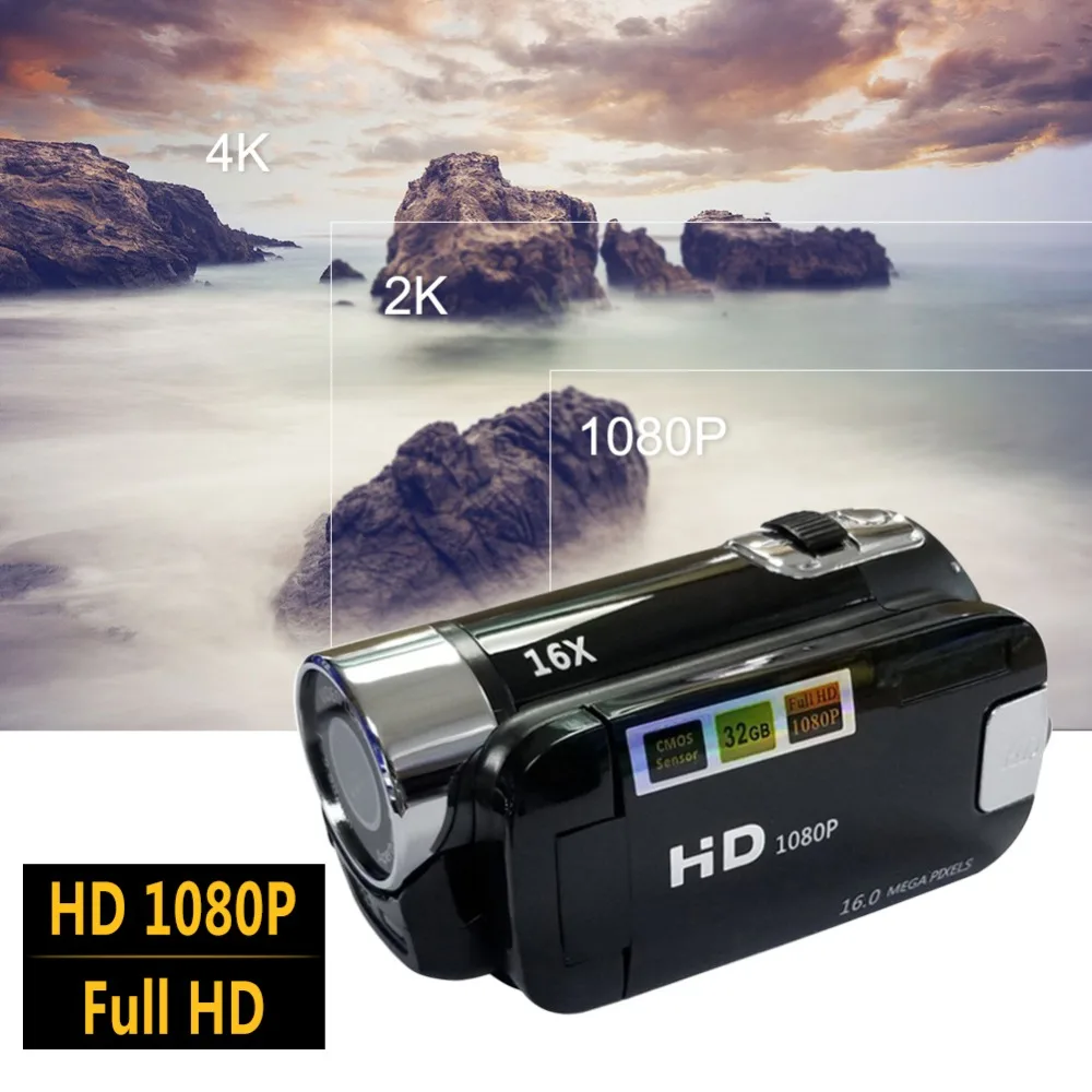 Full HD 1080P Портативный 16MP 270 градусов спортивный Видикон вращение высокой четкости цифровая видеокамера ABS DV камера FHD видеокамера s