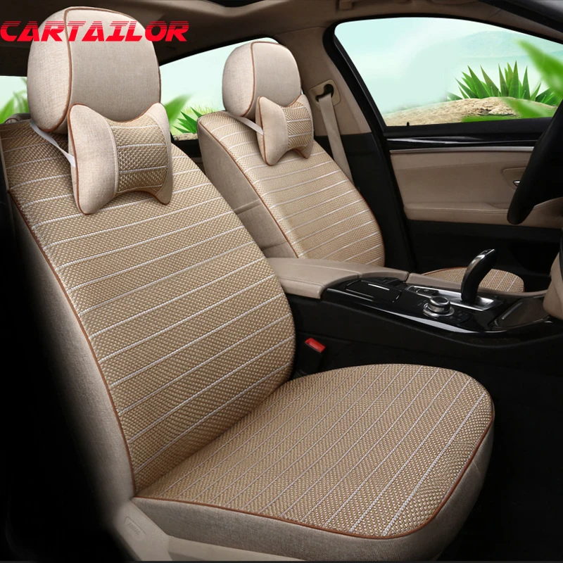 

CARTAILOR Auto Seat Covers Cars Pad Seat Cushion Support Flax for Jeep Patriot 2011 2008 2007 Accessories for Car Seat Cover Set