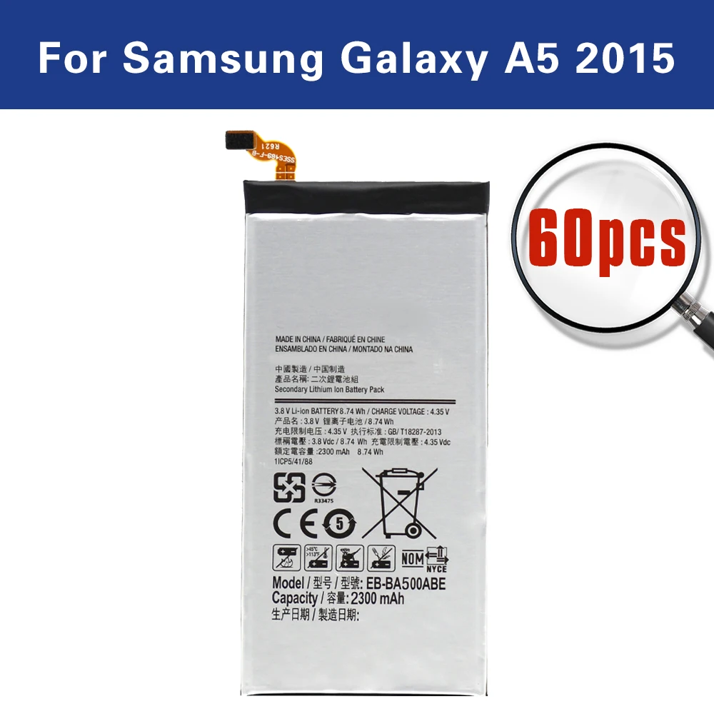 60 шт./лот аккумулятор для Samsung Galaxy A5 2015 A500 EB-BA500ABE A500F A500K SM-A500F A5000 A5009 Быстрая