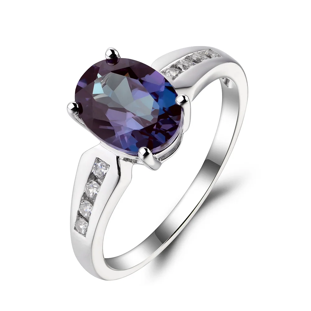 Украшения leige, овальная огранка, лабораторное кольцо с Александритом, обручальное кольцо, 925 пробы, серебряное кольцо, меняющее цвет драгоценного камня, камень июня