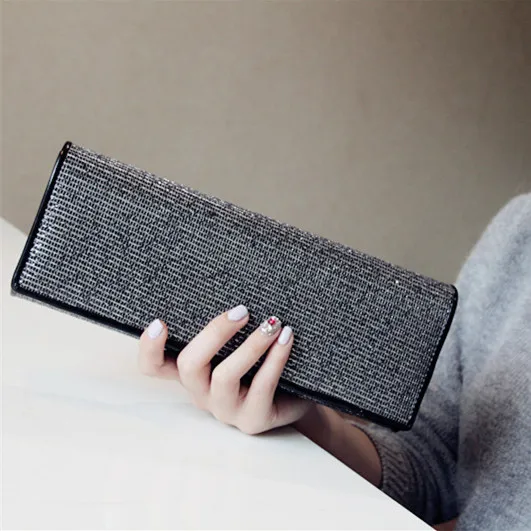 Elegant Women font b Clutch b font Shoulder Bag Shiny Crystals Evening Bag Chain Handbags font