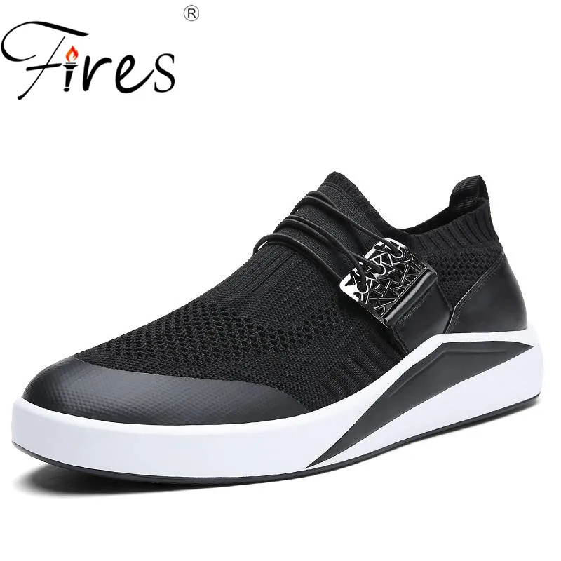 

Fires Men Casual Mesh Shoes Comfortable Lightweight Summer Sneakers Hombres Slip-on Black Gray Loafers Man's Outdoor Zapatoas