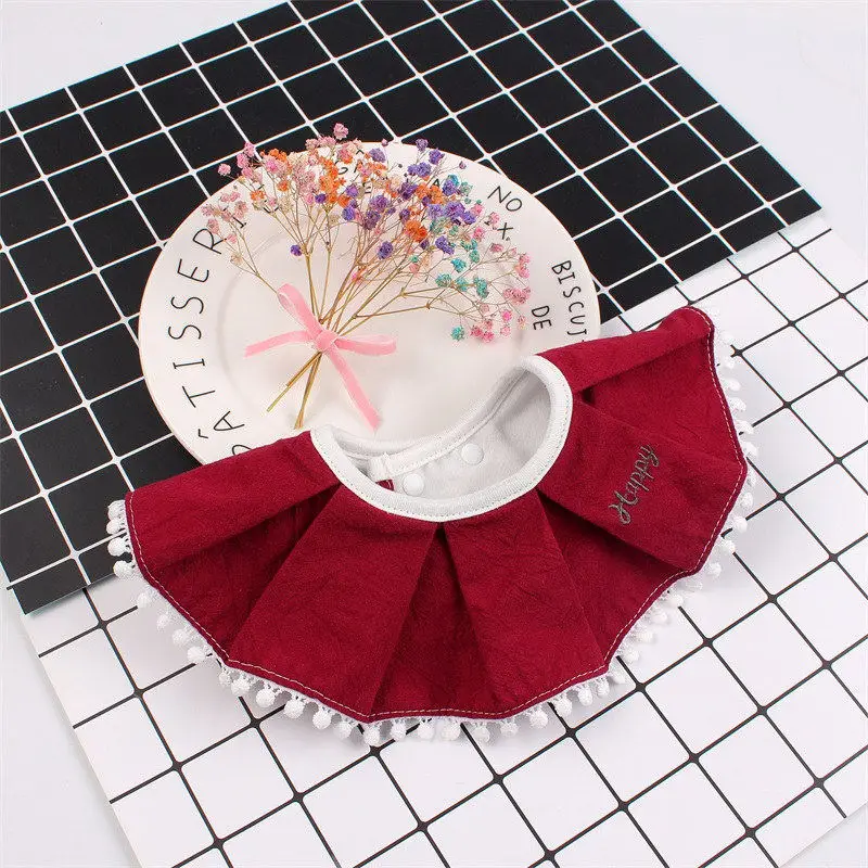 360 Degree Baby Cotton Bib Fashion Ruffles Girl Burp Cloths Fake Collar Infant Toddler Saliva Towel Bib Highly Absorbent Soft (9)