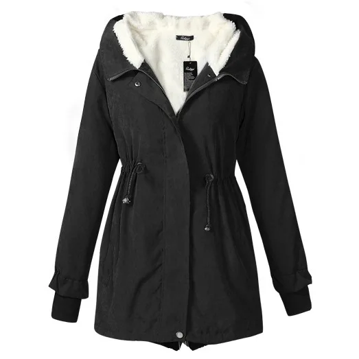 woman parkas 2019 winter warm long appliques pockets cute solid zipper hooded thick female long sleeve parkas korean