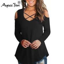 Новинка года; сезон осень; повседневные футболки с круглым вырезом и открытыми плечами; женские топы; футболка; женская футболка; свободные футболки; Femme