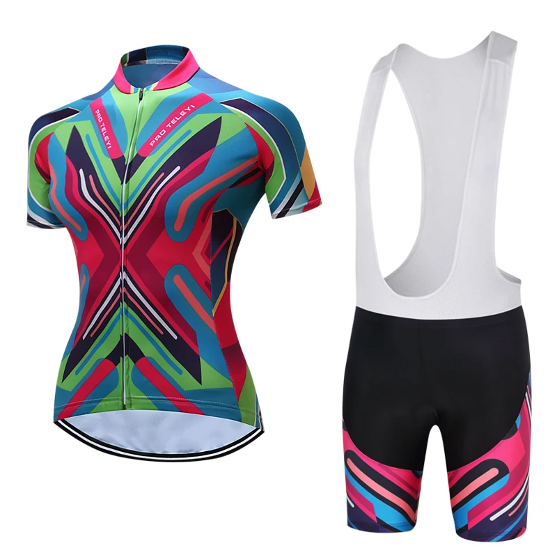 

2018 women TELEYI cycling jersey road bike wear bicycle clothes maillot ciclismo mujer summer breathable mtb racing sportswear
