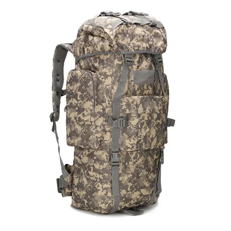70L Металлическая стальная рама сумка Мужская военный рюкзак водонепроницаемый нейлоновый рюкзак охотничьи сумки - Цвет: ACU