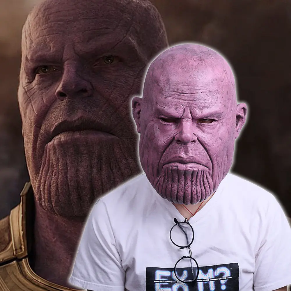2018 Avengers 3 Infinity War Thanos Mask Cosplay Superhero Latex Helmet Prop New1