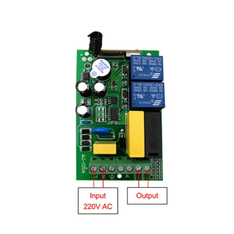 433 МГц AC220V 2CH приемника радиорелейной + RF передатчик Беспроводной дистанционного Управление переключатель для мотор гаражной двери вперед