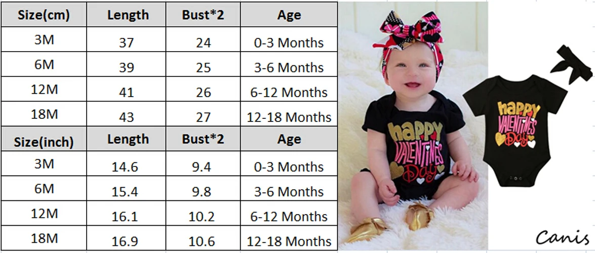 На возраст от 0 до 18 месяцев, ко Дню Святого Валентина для маленьких детей комбинезон для младенцев мальчиков девочек комбинезон купальник комплект одежды Одежда для детей