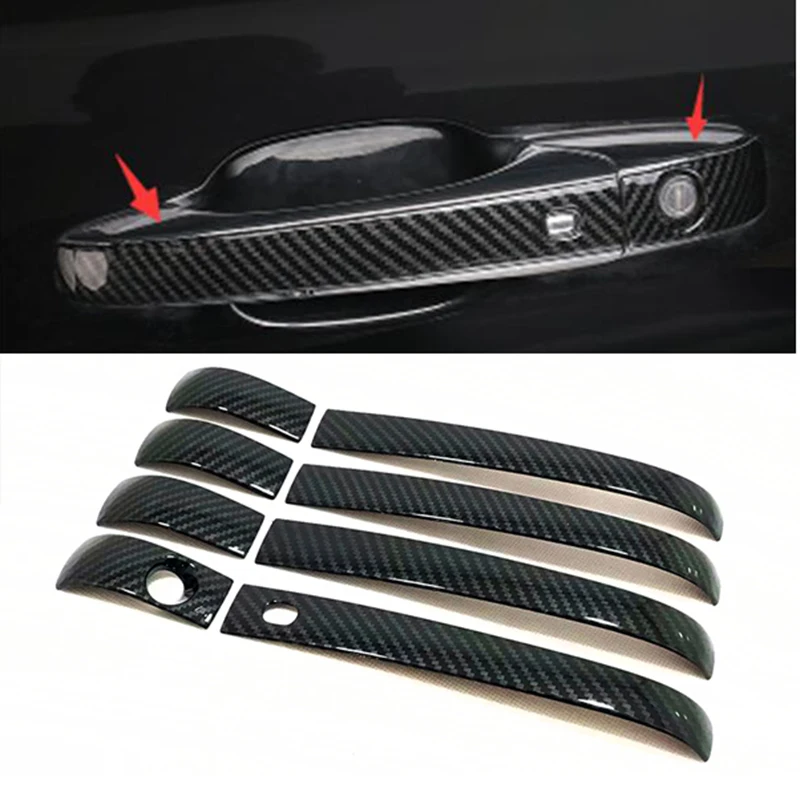 

8PCS Carbon Fiber Side Door Handl Cover Trim For Jeep Grand Cherokee 2014 2015 2016 2017 2018